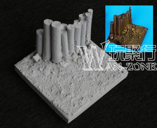 1/35 resin soldier base platform scene component wood fence 50x50mm