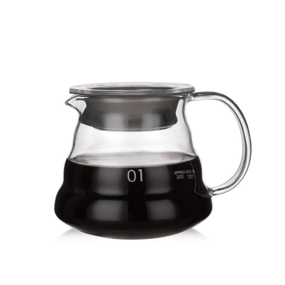 Värmebeständig  v60 häll över kaffebryggare glas server kaffekanna kaffe vattenkokare brygger barista percolator maker: 360ml- server