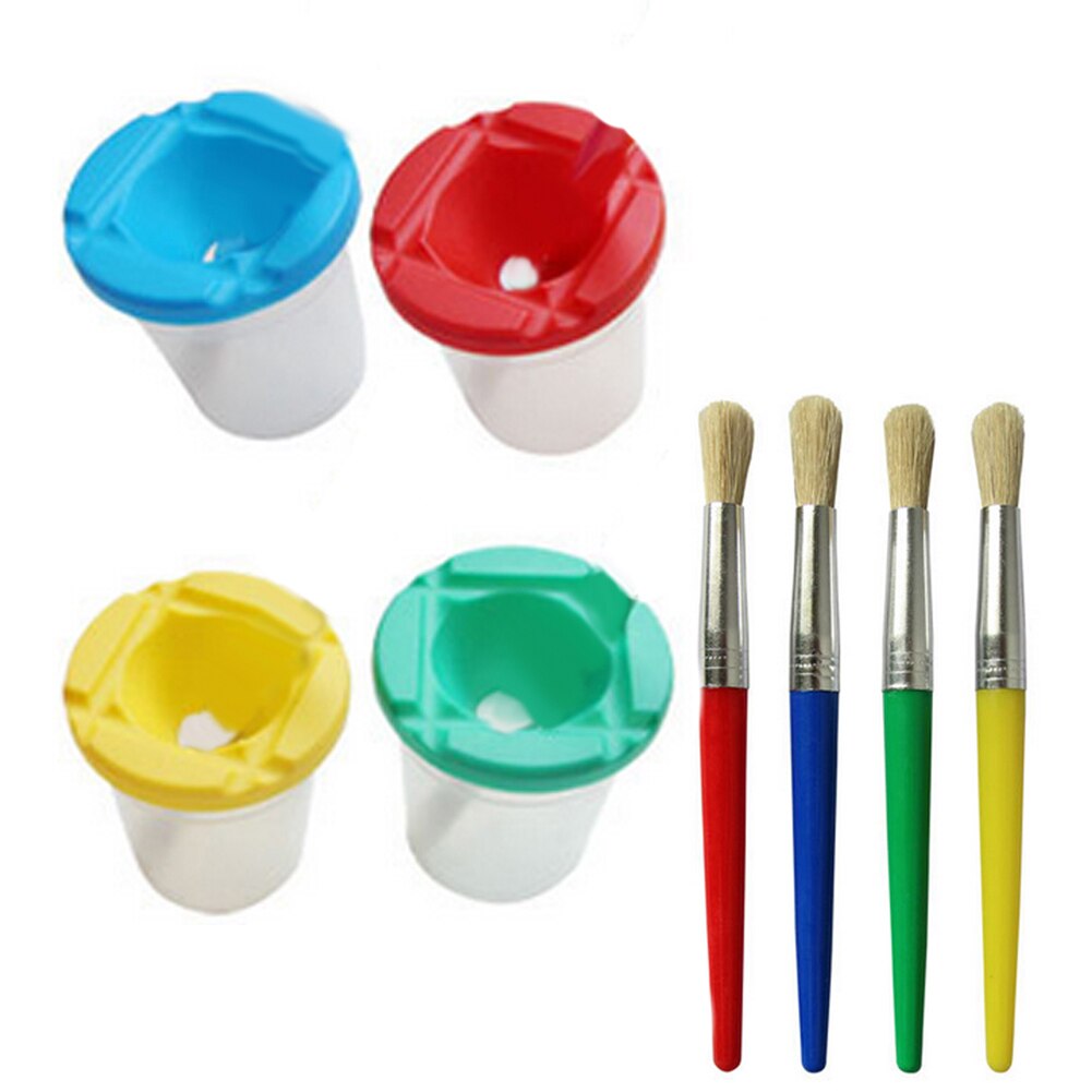 Creatives DIY Children Kids Paint Brush Pen Cup Scrawl writing brush Cup Paint Cup Painting Handmade Accessories Random Color