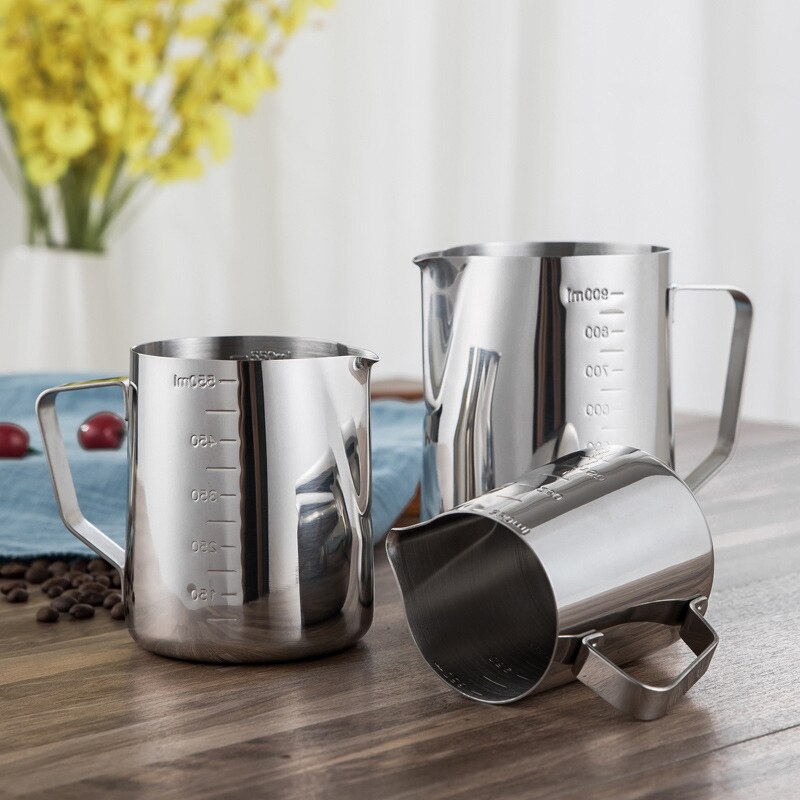 Mjölkskumningskanna i rostfritt stål 350/550/900ml espressokaffe kanna hantverkskaffe latte mjölkskumningskanna tillbringare