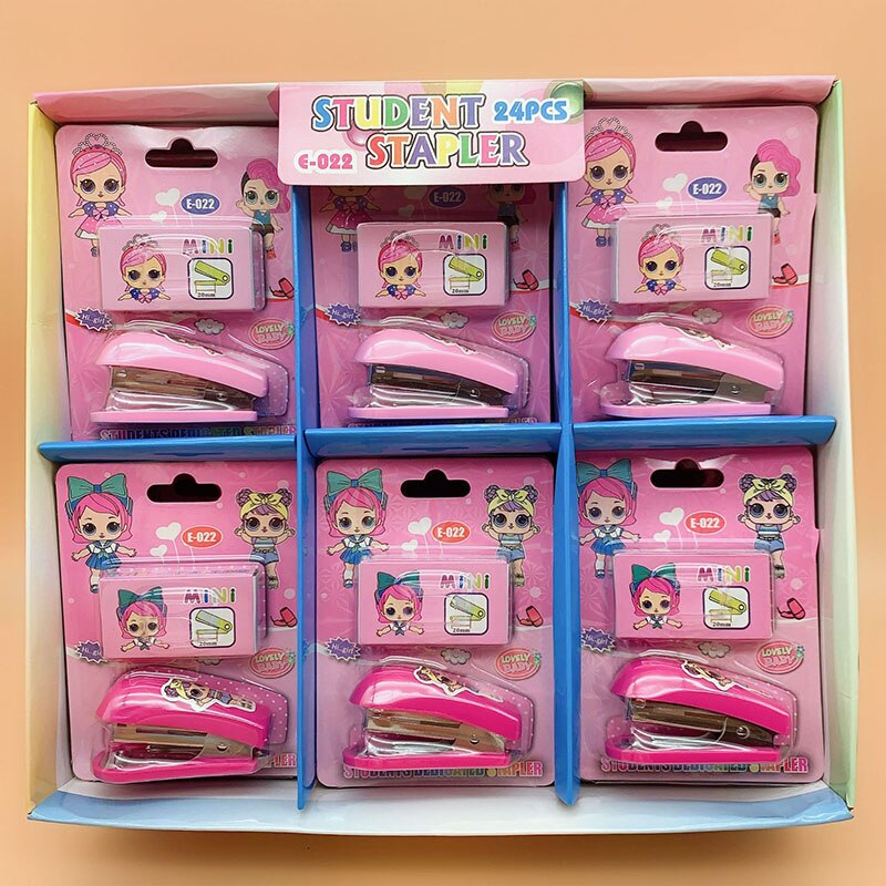 Mini agrafeuse à avocat dessin animé, 12 pièces/lot, agrafeuse avec agrafes No.10, fournitures scolaires et de bureau