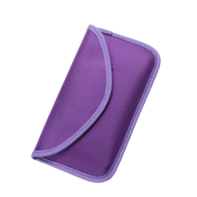 Anti Diefstal Autosleutel Protector Faraday Tas Gps Rfid Signal Blokkeren Bag Mobiele Telefoon Signaal Afscherming Pouch Anti Kopie Kaart houder: purple