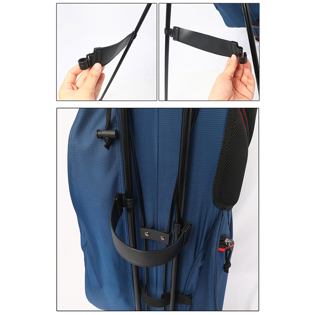 Golf Bag Bracket Pedestal Adjuster PU Leather Hook Adjustable Golf Stand Bag Leg Stabilizer Strap Golf Supplies