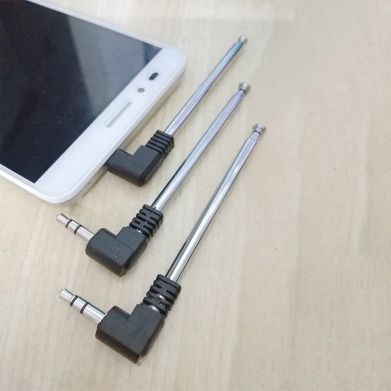 Antena receptora de Radio FM con conector de 3,5mm, antena aérea retráctil de acero inoxidable, interfaz multiusos, Radio FM para teléfono móvil de coche