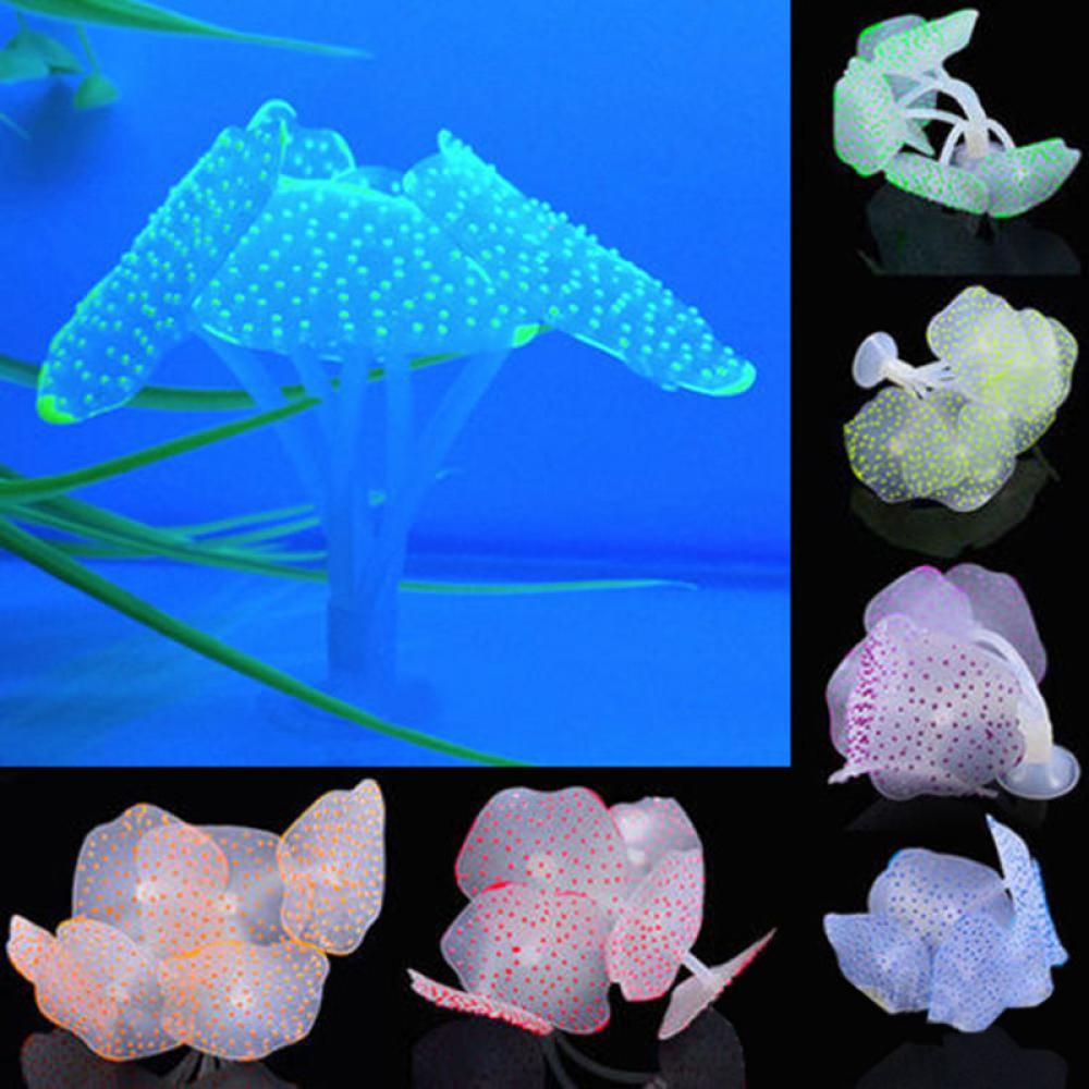 Siliconen Gloeiende Kunstmatige Aquarium Aquarium Koraal Planten Onderwater Ornament Fish Tank Aquarium Decor Accessoires