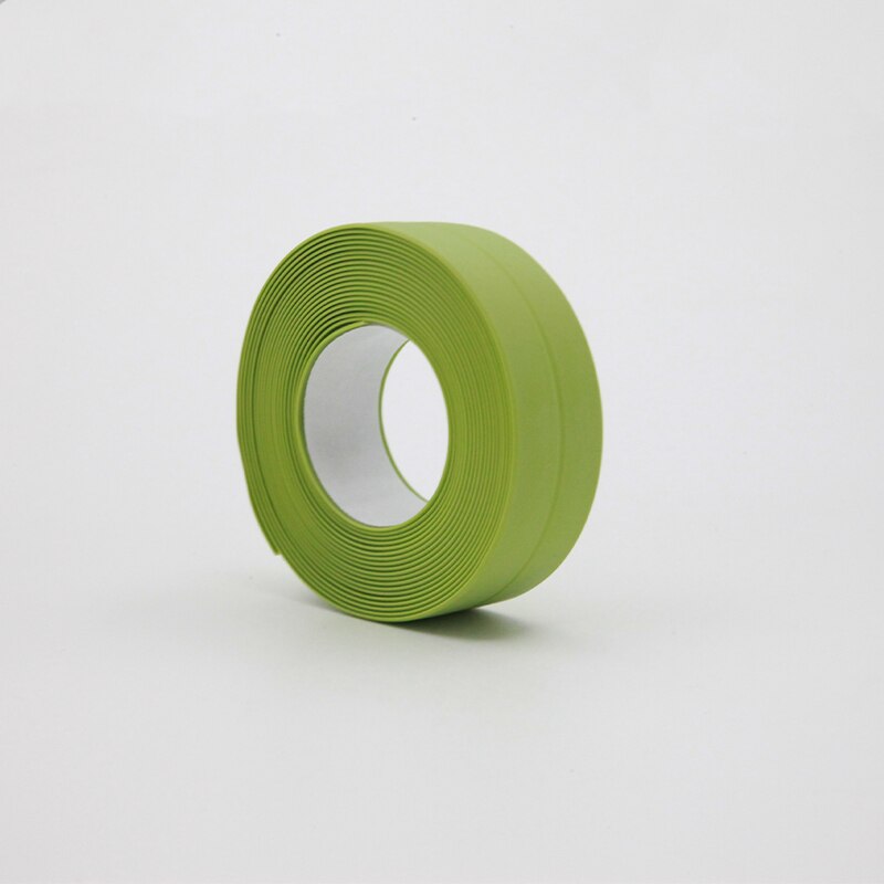 Sealing Strip Bathroom Shower Sink Bath Caulk Tape White PVC Self Adhesive Waterproof Wall Tape Bathroom Kitchen Door Gap: 2.2Green