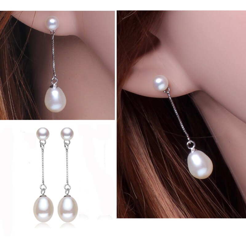 YIKALAISI 100% natürliche süßwasser perle set anhänger, ohrringe 925 sterling silber schmuck beste