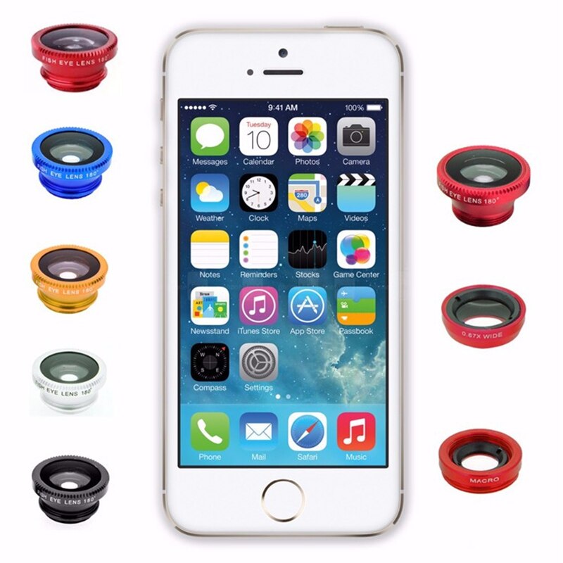 Fish Eye – objectif grand Angle Macro Fisheye, pour iphone 7 8 plus XS MAX X, pour téléphone portable, appareil photo