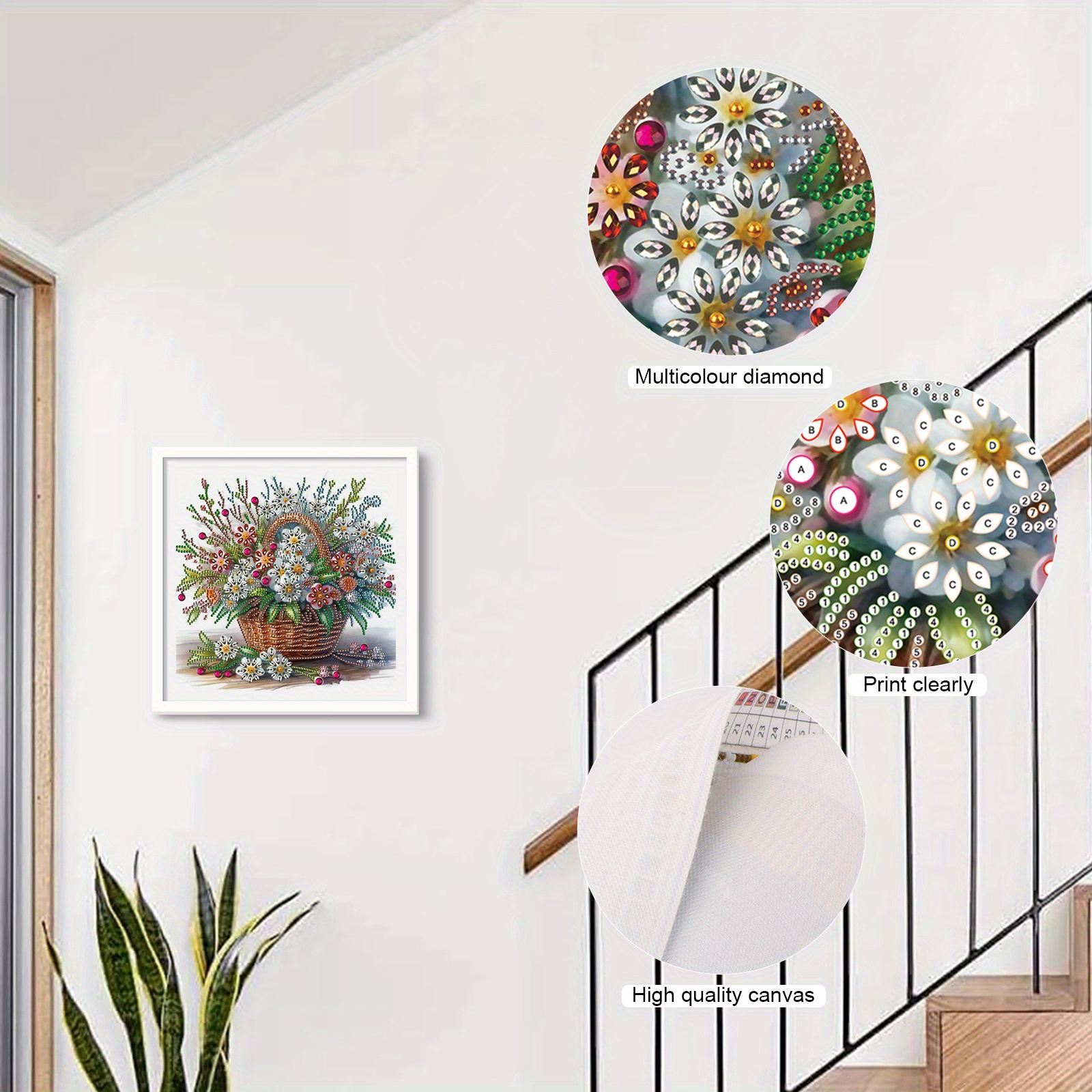 Kits de arte de diamante de forma especial 5D de hermosas flores DIY para principiantes, kits de pintura de arte de diamante para de decoración de pared del hogar