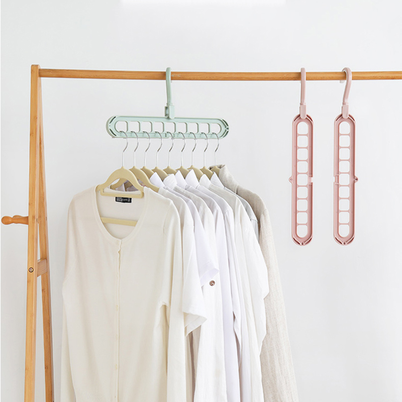Porte-vêtements multifonction porte-vêtements en plastique rotatif 9 trous porte-manteaux crochet garde-robe Rack de stockage pour manteau