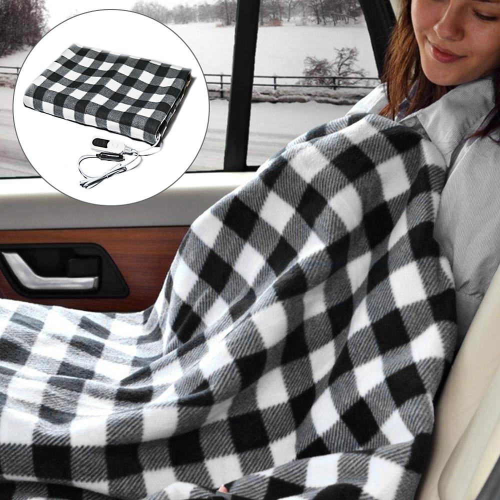 Leichte und Warme Auto Heizung Decke 12V Elektrische Außen Reisen Decke Plüsch Leicht zu Falten (Kann zeitgesteuert)