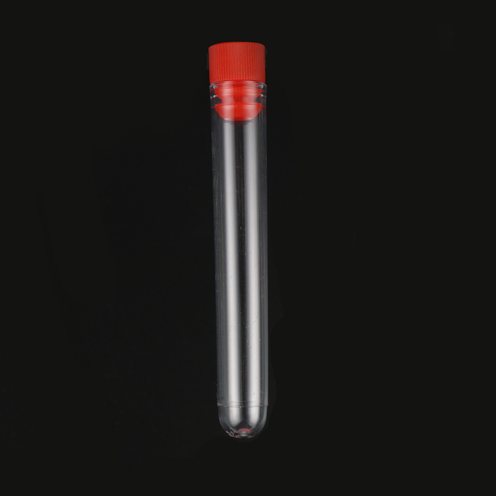 12*75Mm Hard Plastic Test Tube Met Plug Cap 5Ml Wegwerp Ronde Bodem Clear Test Tube Laboratorium apparatuur 5 Pcs