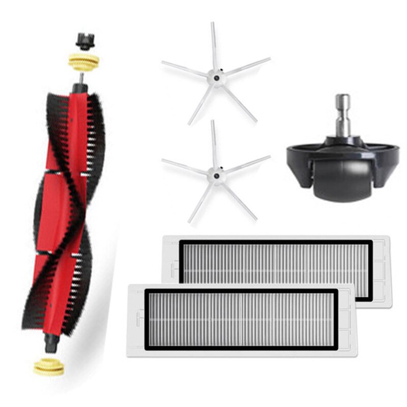 Rullebørste sidebørster kit til xiaomi roborock  s6 s5 max  s60 støvsuger vandkerner moppeklude bløde gummi sidebørster: 5
