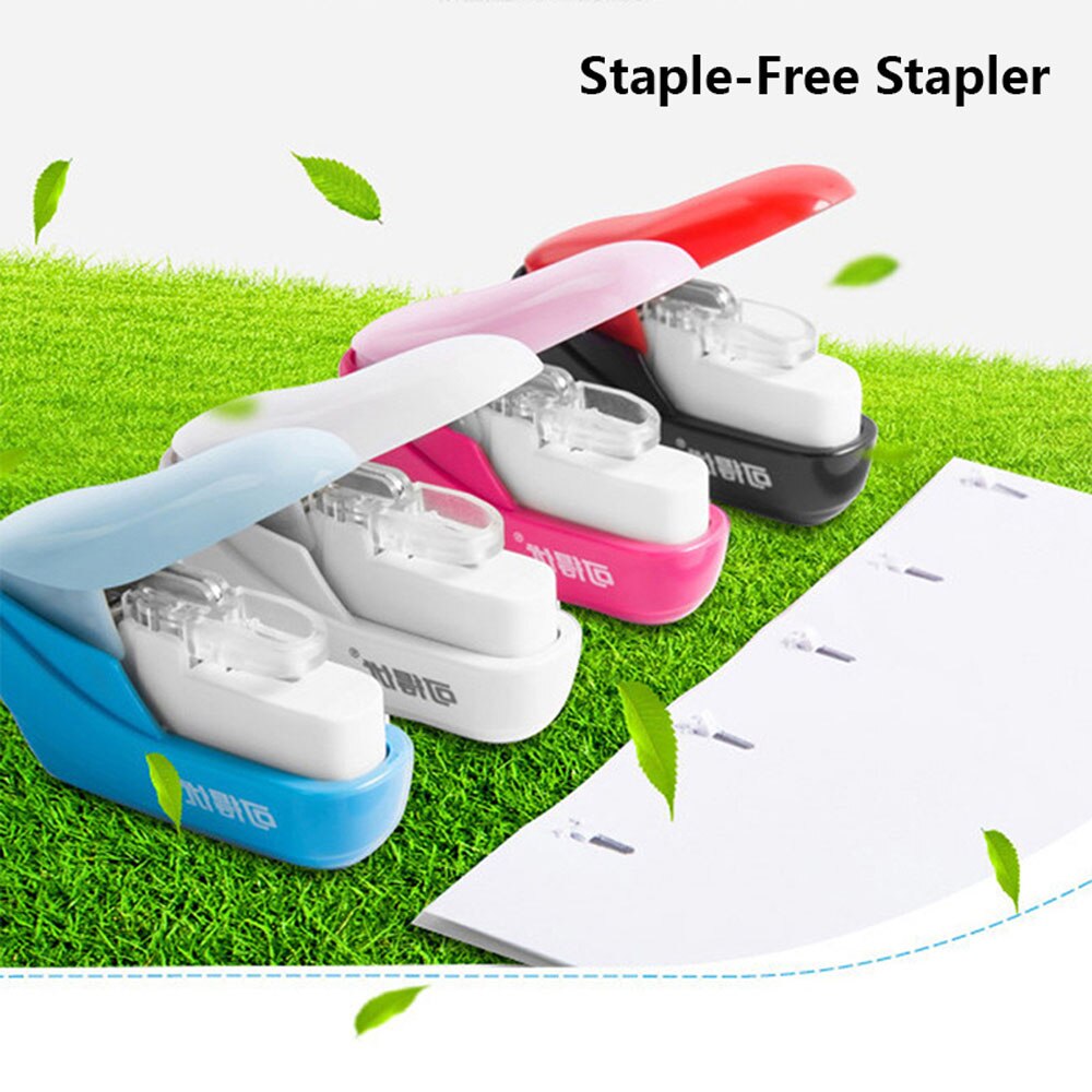 Mini Portable Stapleless Stapler Needleless Stapler Mini Cute Book Stapleless Stapler Students Stationery Office Supplies
