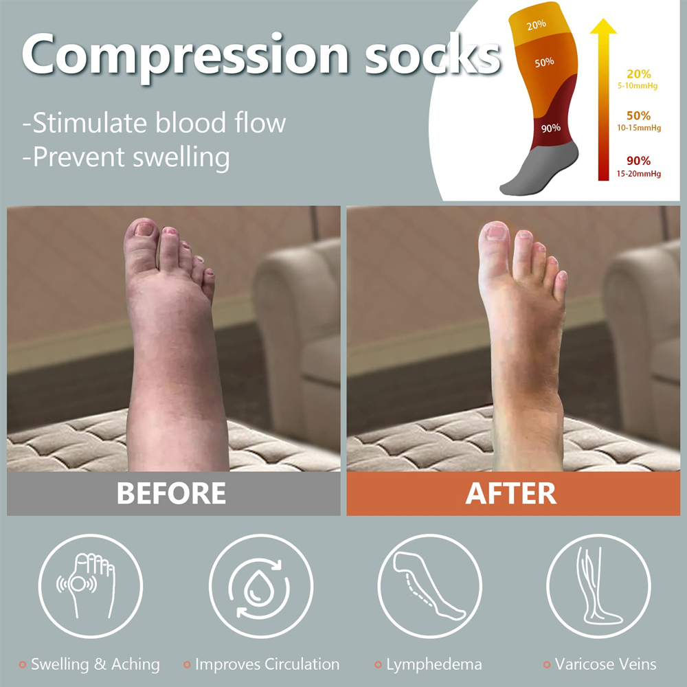 Brand Above The Knee Compression Stockings Men Women Thighs Socks Compress Elastic Sports Long Socks Running Gradient pressure