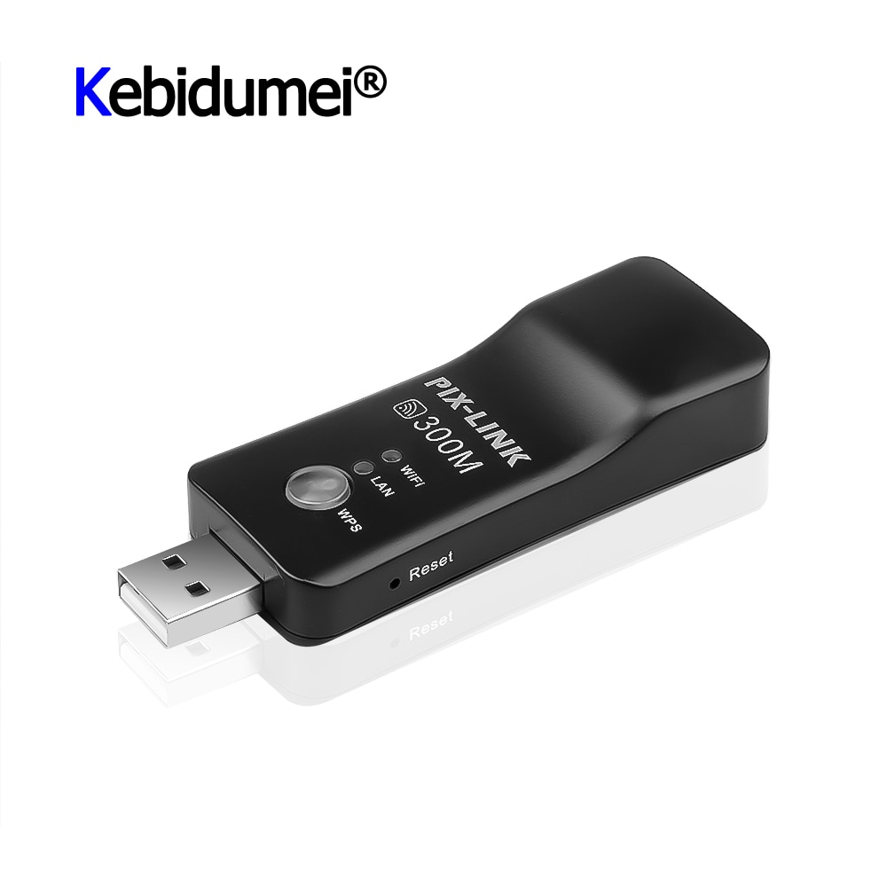 Kebidumei 300 mbps yleinen langaton tv-verkko wifi-sovitin wps 300 mbps rj -45 wi- fi toistin samsung lg sony tv:lle
