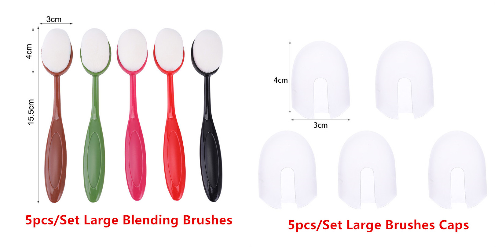 5 Stks/set Grote Glad Blending Borstels Soft Rainbow Tekening Schilderij Borstels Platte Kit Inkt Toepassing Tool Voor Diy Kaarten Maken: B (Brushes With Cap)