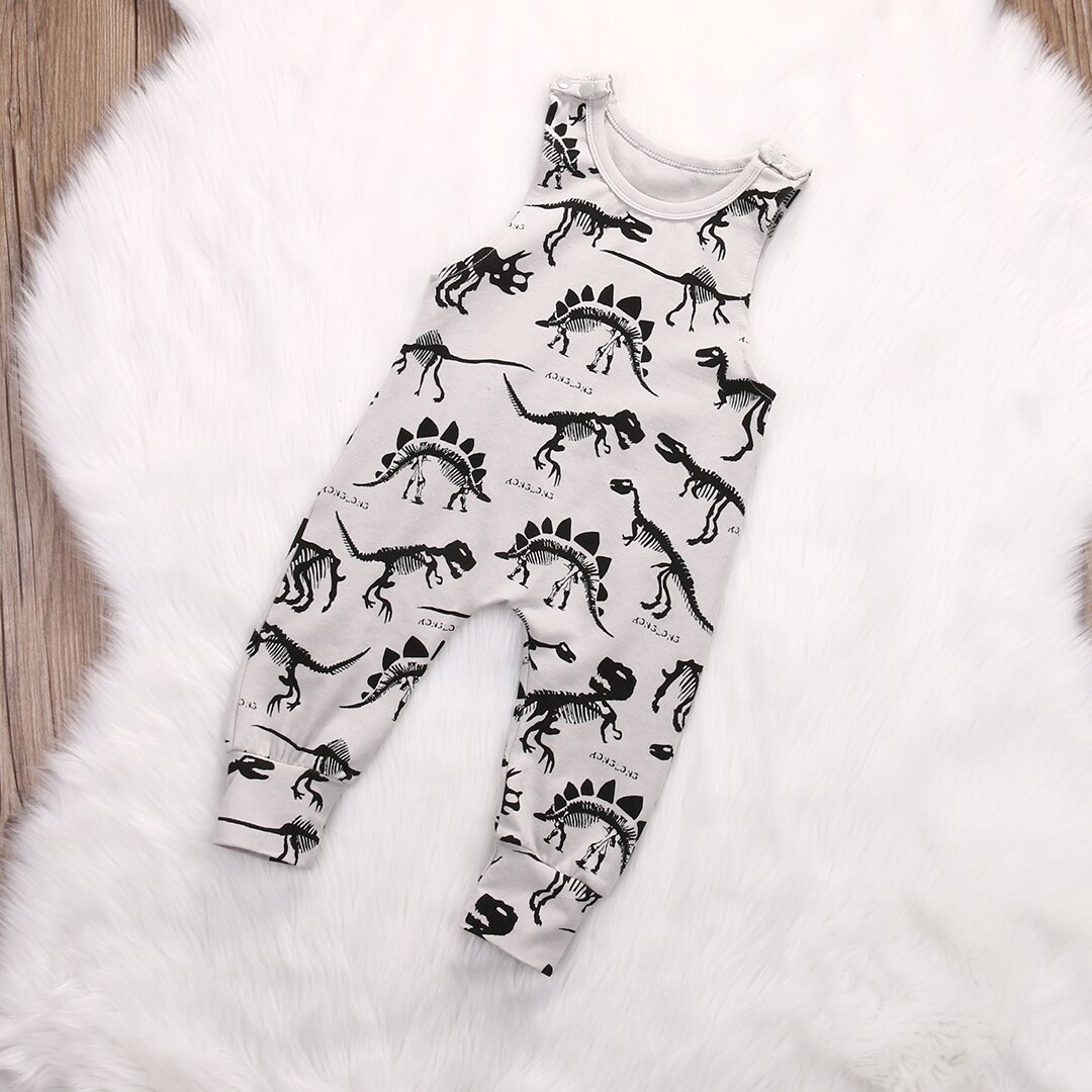 Sleeveless Dinosaurs Print Baby Rompers For Boy,Kids Cotton Jumpsuits Summer