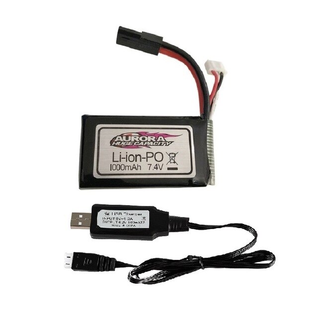 Batería lipo de 7,4 v, 500mAh/7,4 v, 1000mah, 14500 mAh, para XINLEHONG 9130, 9136, 9137, 9130, 9136, 9137, Q901, coche teledirigido de alta velocidad: Negro