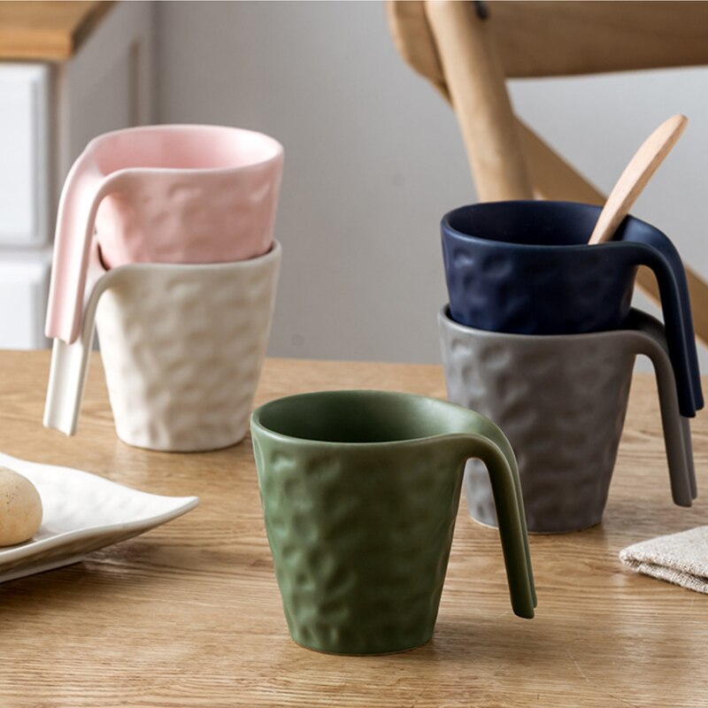 Home European Simple Frosted Solid Color Mug Ceramic Coffee Cup