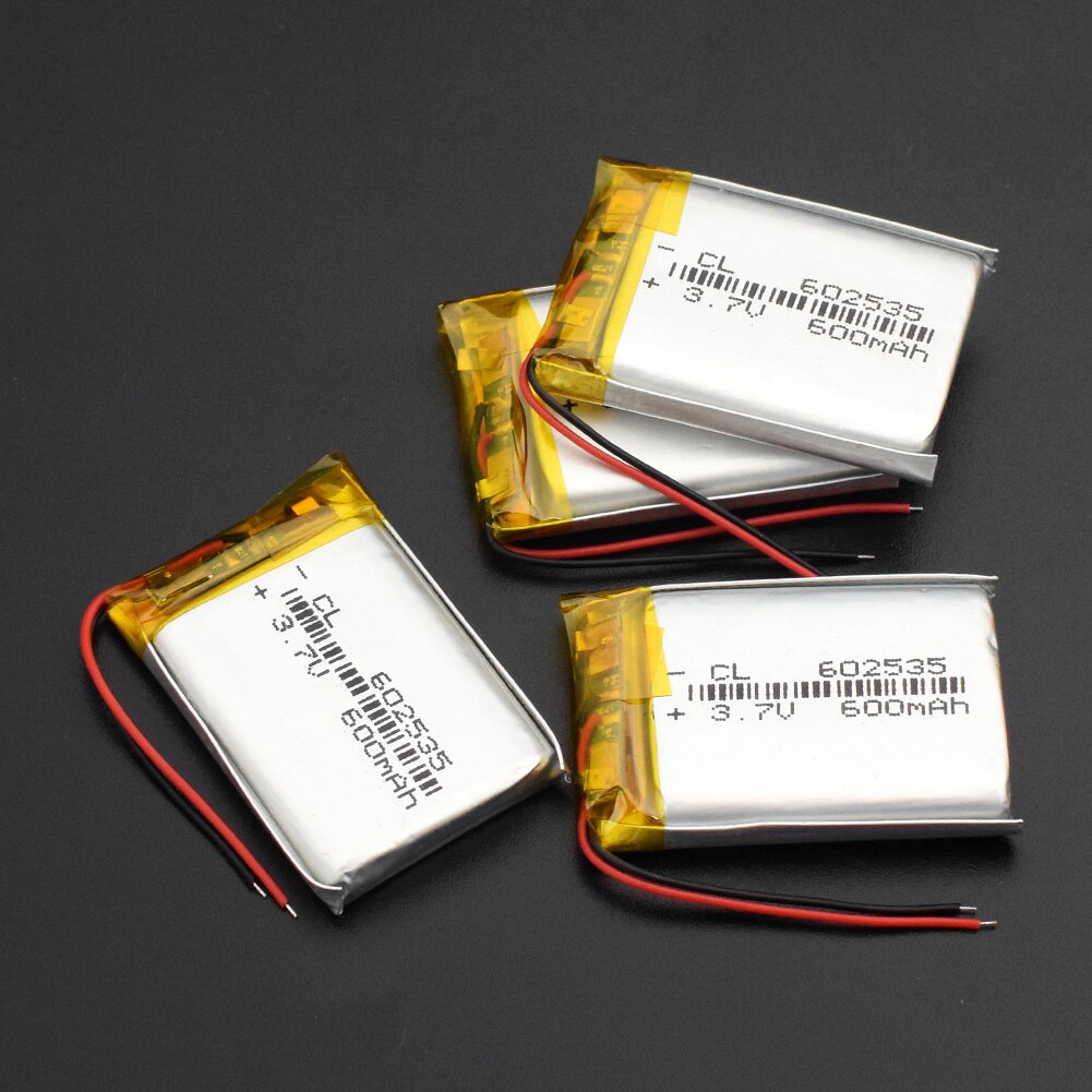 1/2/4 Stck Wiederaufladbare Li-Polymer Lithium-Batterie 602535 3,7 v 600mah Li-po Ionen Batterie Ersatz Mini 602535 LI-Ion Bateria: 4 Stücke