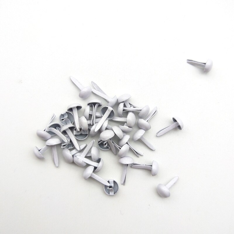 100Pcs Mixed Color 5mm Metal Round Brads Scrapbook Brads Paper Craft Decoration Embellishment Fastener DIY Metal Brads Crafts: 4 as photo