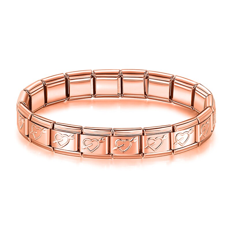 Hapiship Armband - 9mm Breed - Roestvrij Staal Bangle - Klassieke Stijl - voor Dames & Meisjes: Roségoud