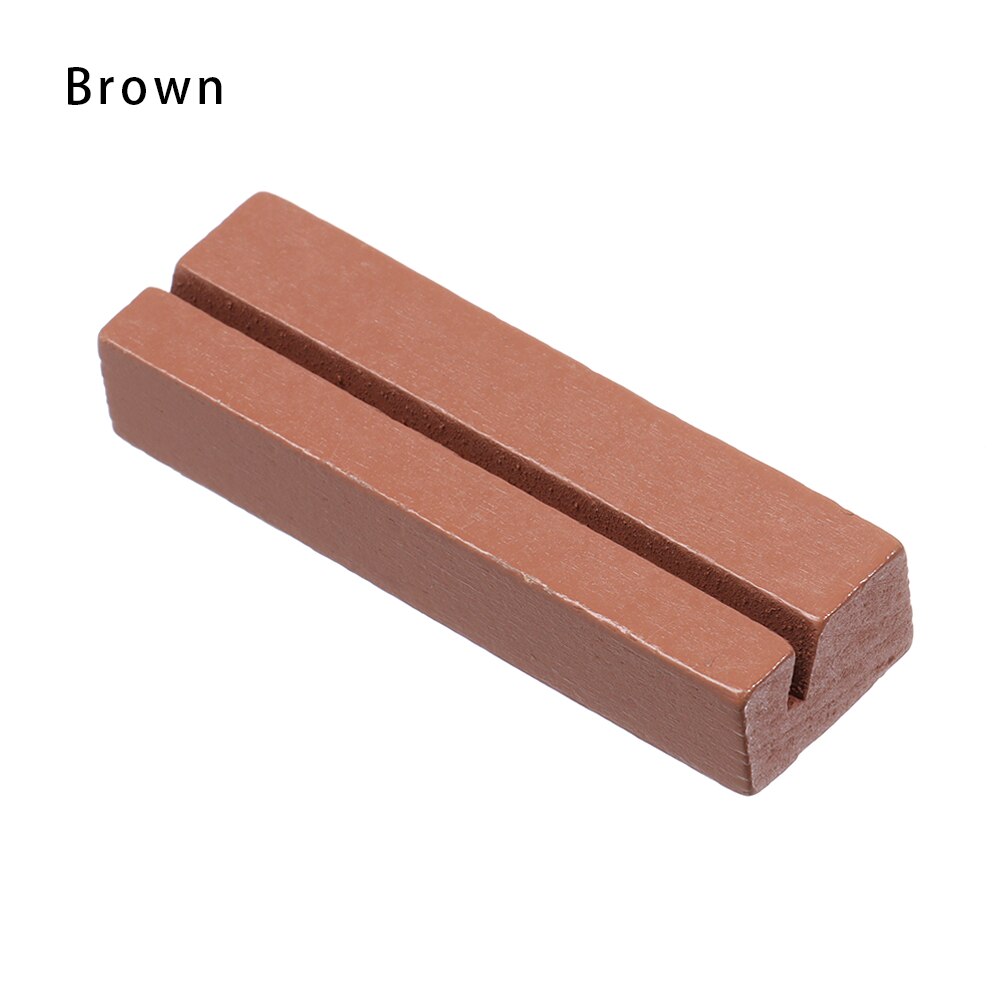 Wooden Business Card Holder Rectangle Wood Block Photo Picture Stand Wedding Party Table Name Number Clips Desktop Menu Holder