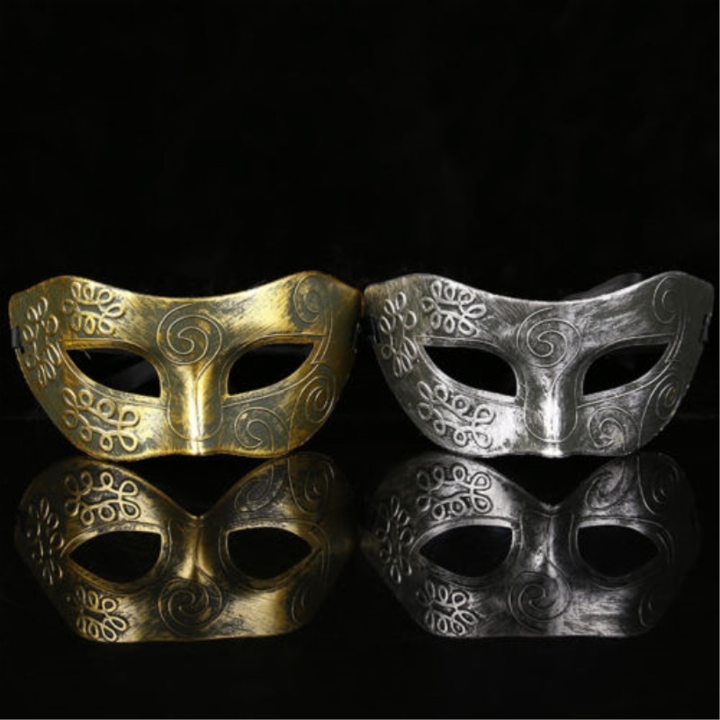 Party Gezichtsmasker Mooie Mannen Gepolijst Antiek Zilver/Goud Venetiaanse Mardi Gras Party Ball Masker Voor volwassenen