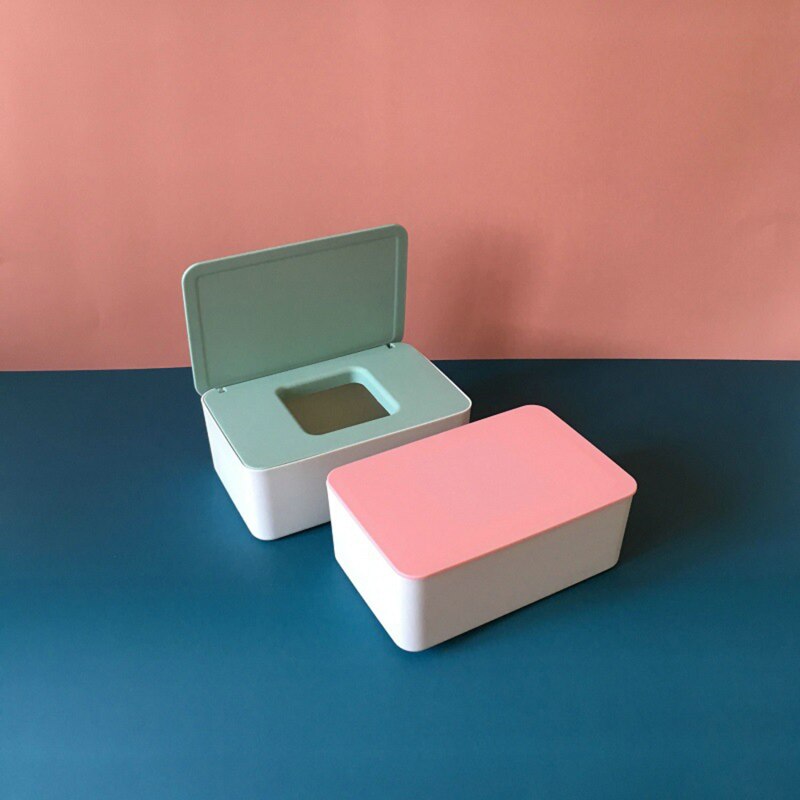 Natte Doekjes Dispenser Houder Met Stofdichte Cover Tissue Opbergdoos Voor Home Office Desktop Opslag Tissue Doos Masker Opbergdoos