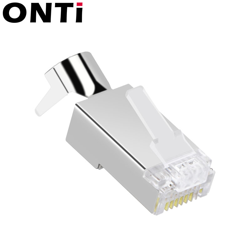 RJ45 Connector Network Cable Connector 10/50/100pcs Cat6a Cat7 RJ45 plug shielded FTP 8P8C Network Crimp Connectors