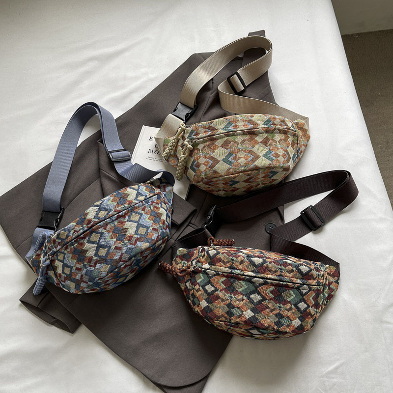 Bohemen Corduroy Riemtassen voor Dames Mode Heuptasje Vrouwelijke Banaan Heuptas Hippe Portemonnee Schouder Crossbody Borsttas Zak