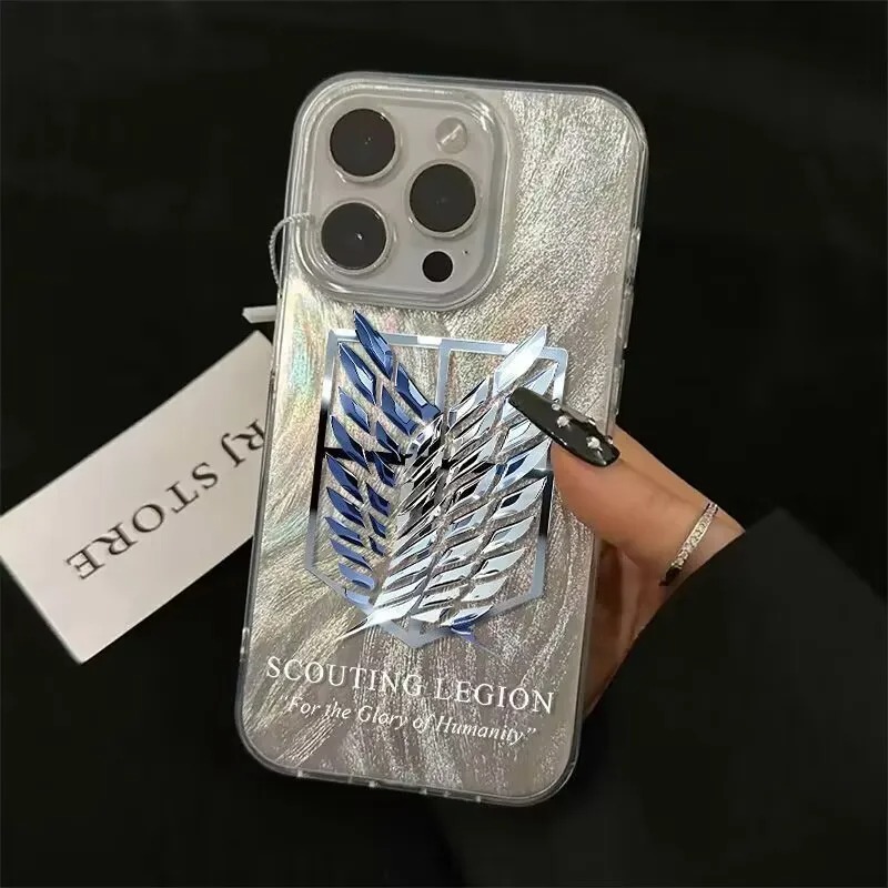 Für iPhone 16 Profi Max Hüllen Anime Attacke an Titan Handyhülle für iPhone 15 14 13 12 11 Profi Max 7 8 Plus SE2 X XS XR Abdeckung