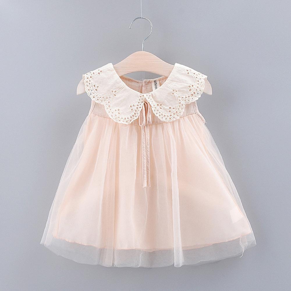 Vestidos sin mangas de encaje con volantes para niñas, Vestido de playa de verano, vestidos princesa de niña, vestidos de vacaciones 1-5 años C2
