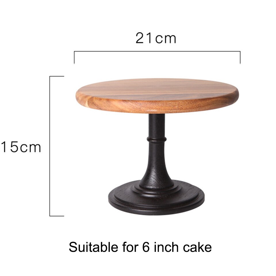 Msjo kagestativ i europæisk stil bryllup fødselsdagsfest dekoration massivt træ dessertstativ cupcake display stativ: Træ 21cm