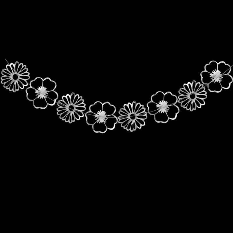 Flor guirlandas papel de casamento banner aniversário bunting pennant chuveiro do bebê guirlanda bandeira pano de fundo parede decoração de festa suprimentos: C02