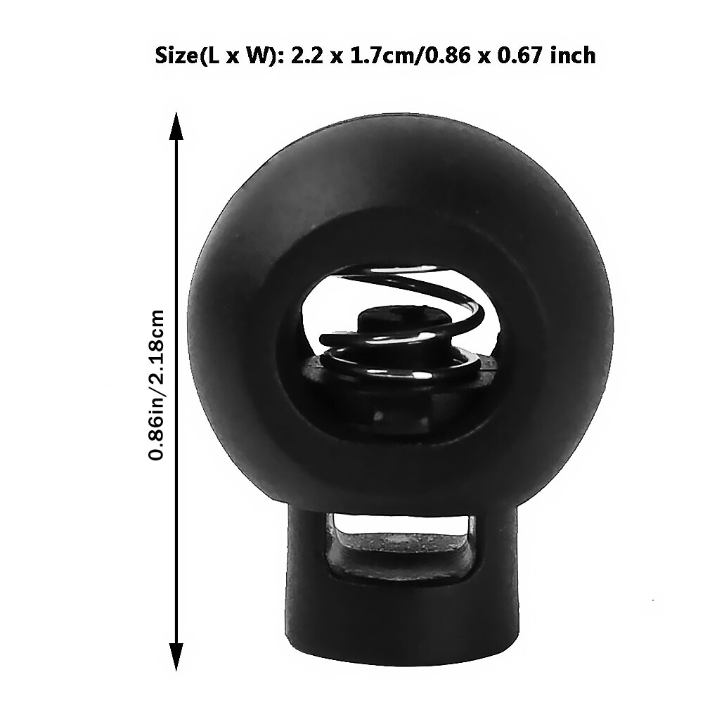 Round Ball Shaped Cord Locks Spring Toggles Clothes Pants Hats Hoods Plastic Rope Stoppers