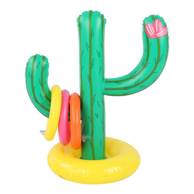 Inflatable Cactus Ring Toss Game Swimming Pool Ring Toss Games Inflatable Pool Toys Family Outdoor Party Game Summer