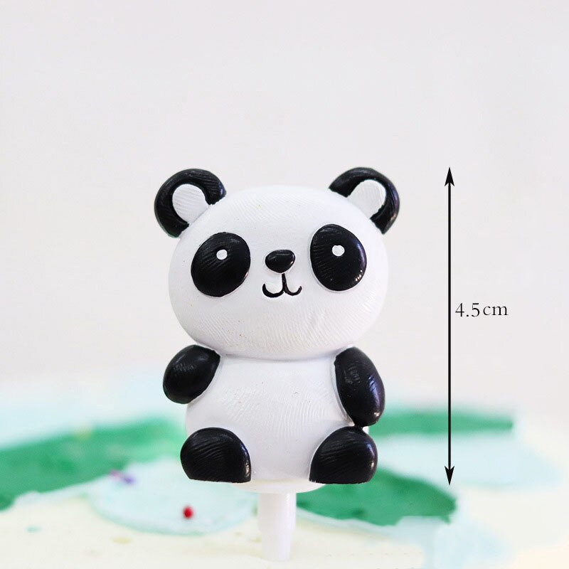 Cute Cartoon Animal Cake Topper Lion panda elephant jungle Cupcake Topper For Festive Farm Birthday Party Dessert Decor: panda2
