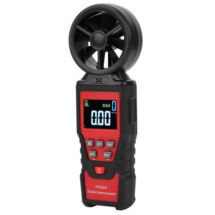 Anemometer Handheld Digital Wind Speed USB LCD Display Backlight Air Flow Speed Wind Meter HT625A