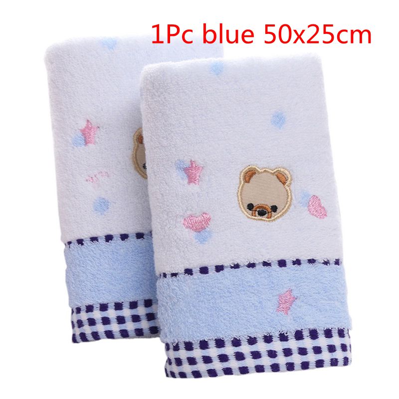 Urijk 1pc Embroidery Lavender Towel High Absorbent Towels Cotton Face Towels Bath Towel For Adults Washcloths: blue 50x25cm