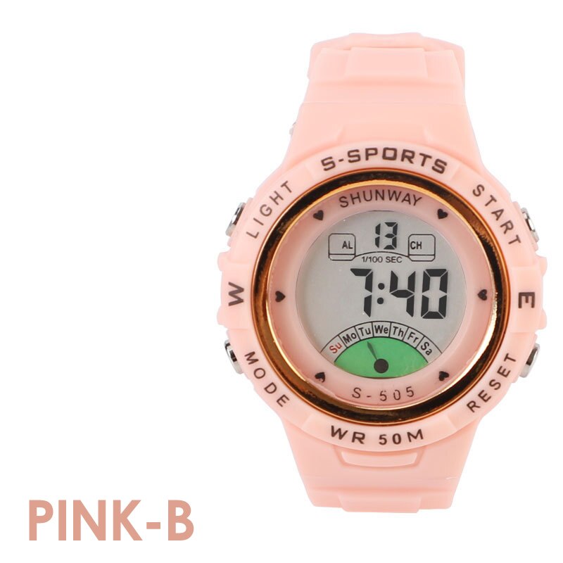 Uthai CE02 Kids Kinderen Horloge Elektronische Quartz Horloge Voor Jongen Meisje 50M Waterdicht Student Sport Horloges Kleurrijke Reloj: Pink-B
