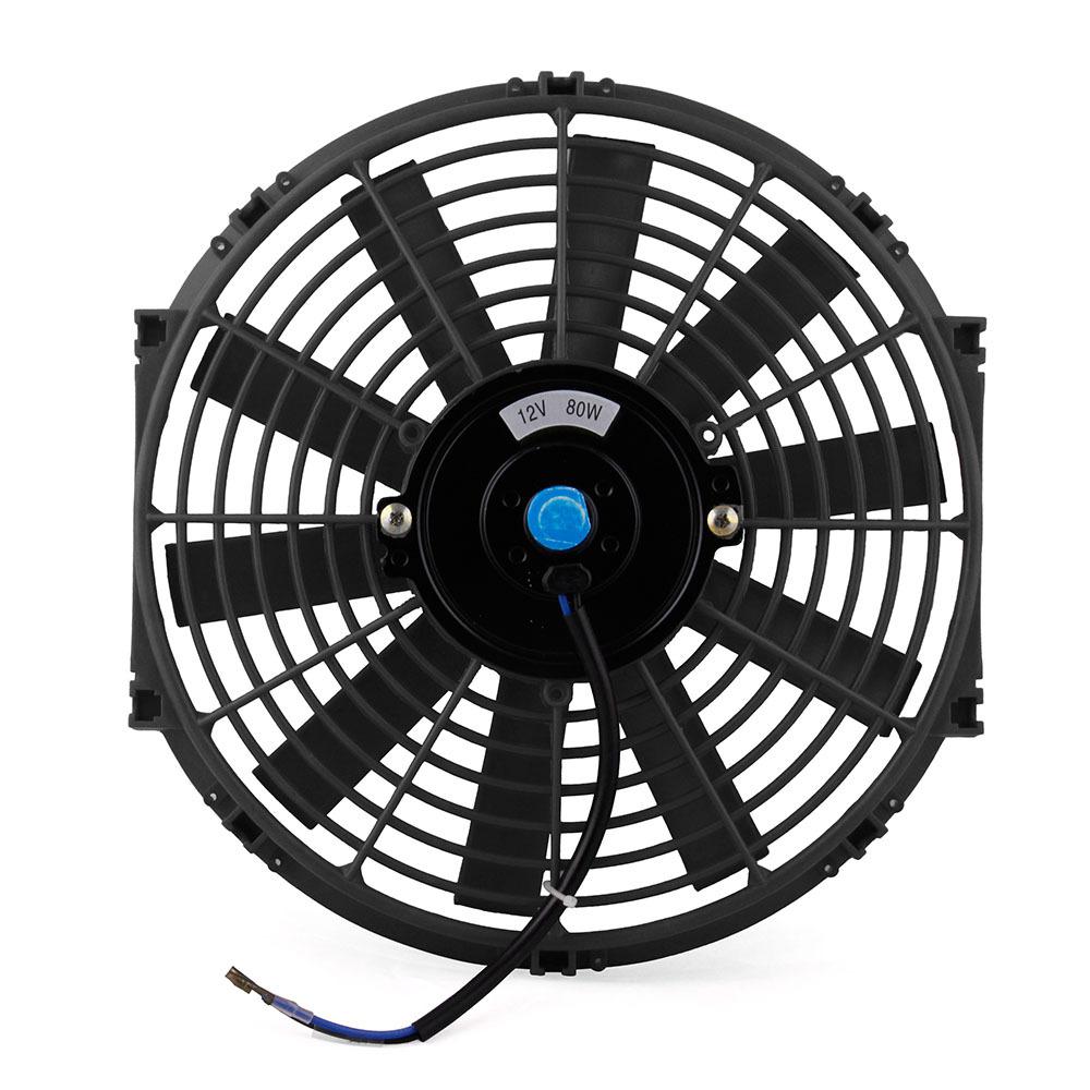 80W Universal Car High Power Pull Racing Electric Radiator 12V Engine Cooling Straight Blade Fan Kit Water Oil Cooler