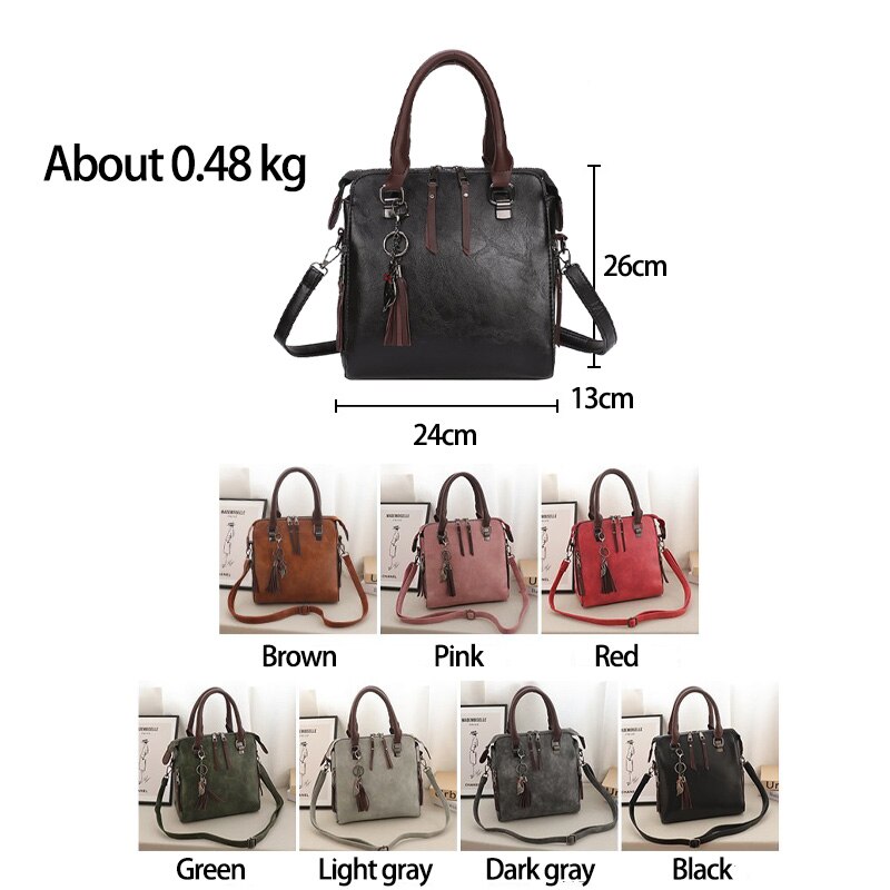 Offre Spéciale Vintage EN CUIR PU Sacs À Bandoulière Pour femmes nouveaux Sacs À Bandoulière Gland Sac à Main Femme Boston Sac PRINCIPAL