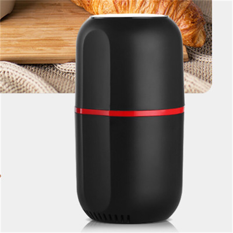 Coffee Bean Grinder Small Grinder Electric Grinder Black And White Stainless Steel Strip Hidden Switch Adjustable Thickness