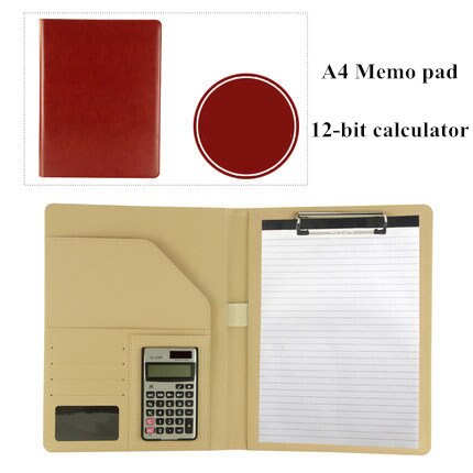 A4 Manager File Folder with Calculator Memo Pad Conference Document Bag Business Organizer Briefcase School Office Stationery: C Brown