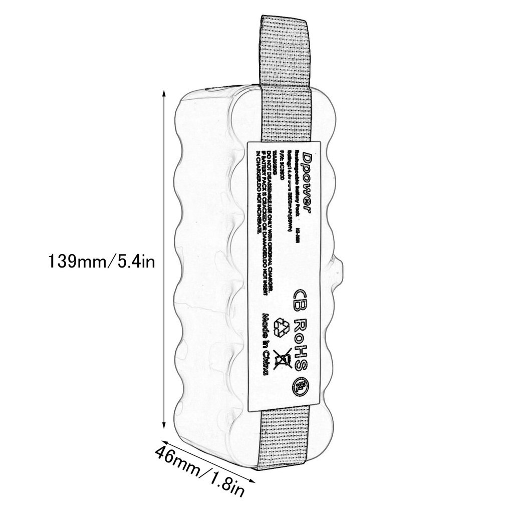 14.4V 8000mAh batterie Rechargeable Ni-MH pour Irobot Roomba 500 510 530 531 535 540 545 550 560 562 570 580 581 600 780