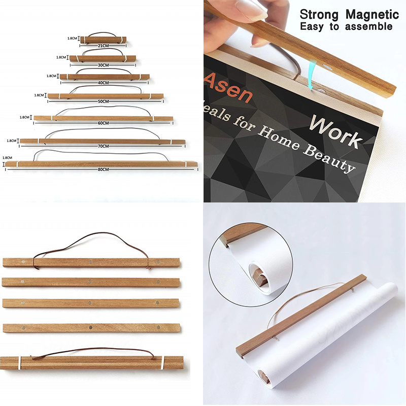 21-70 Cm Wood Poster Frame Photo Hangers Hanging Kit for Pictures Canvas Paintings Prints Artwork Room Interior Home Decor