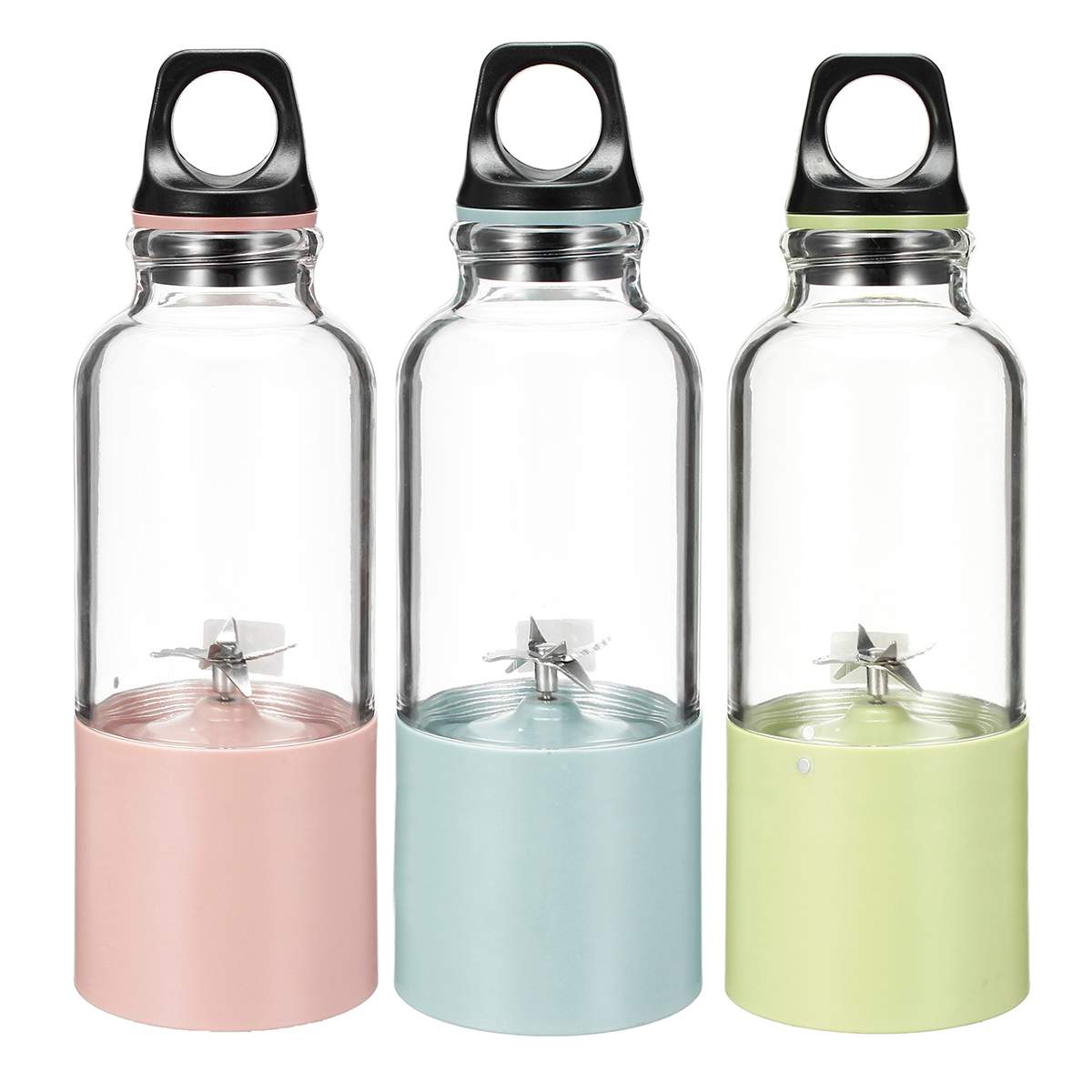 AUGIENB 500ml Electric Fruit Juicer Glass Mini Portable Handheld Smoothie Maker Blenders Mixer USB Rechargeable for Home Travel