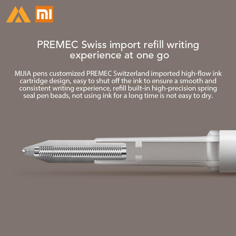 Stylo Xiao mi jia avec recharge suisse 0.5mm stylo à bille roulante 143mm pour le bureau de l'école stylo à bille mi Xio mi